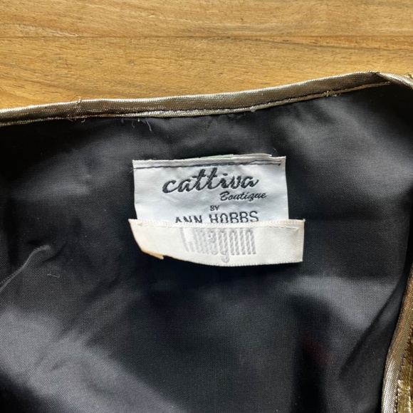 Vintage gold metallic pleated evening jacket size 10 Ann Hobbs for Cattiva - Picture 6 of 12